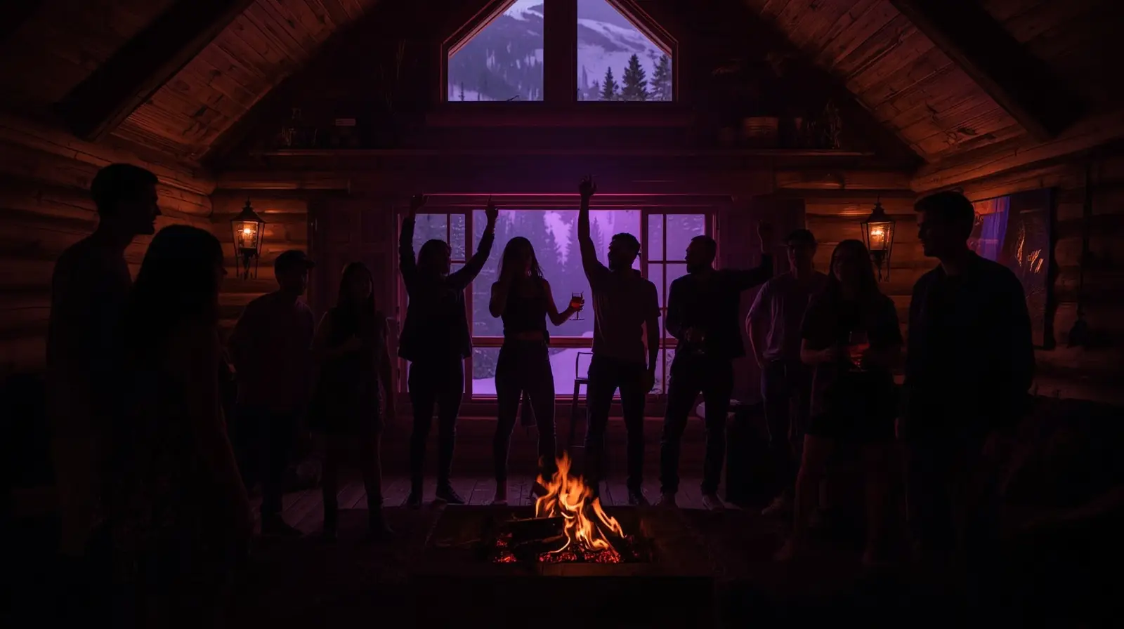 Dancers performing at a private cabin party